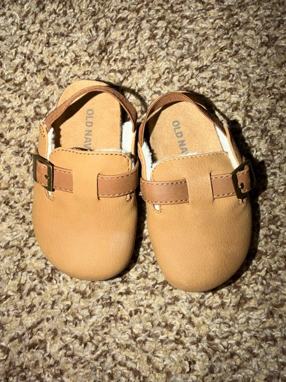 Old Navy Tan Toddler Slip-On Buckle Shoes